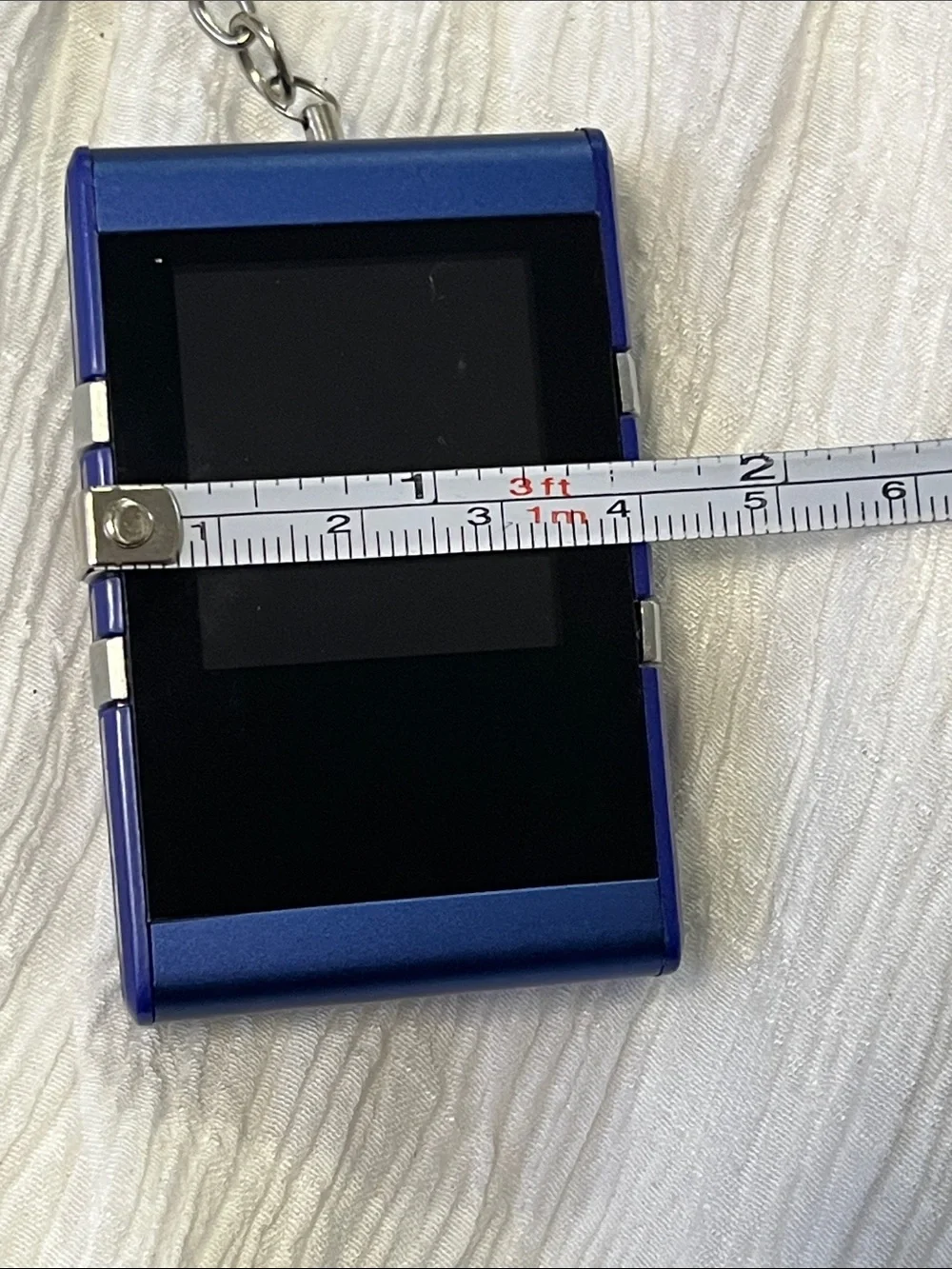 Blue Digital Keychain Camera with Display - Compact Portable Viewer